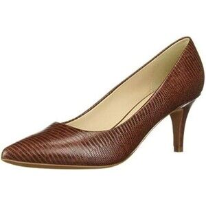 Cole Haan Harlow Embossed Pump Mahogany Leather Lizard Skin Women's Heels Siz 7B